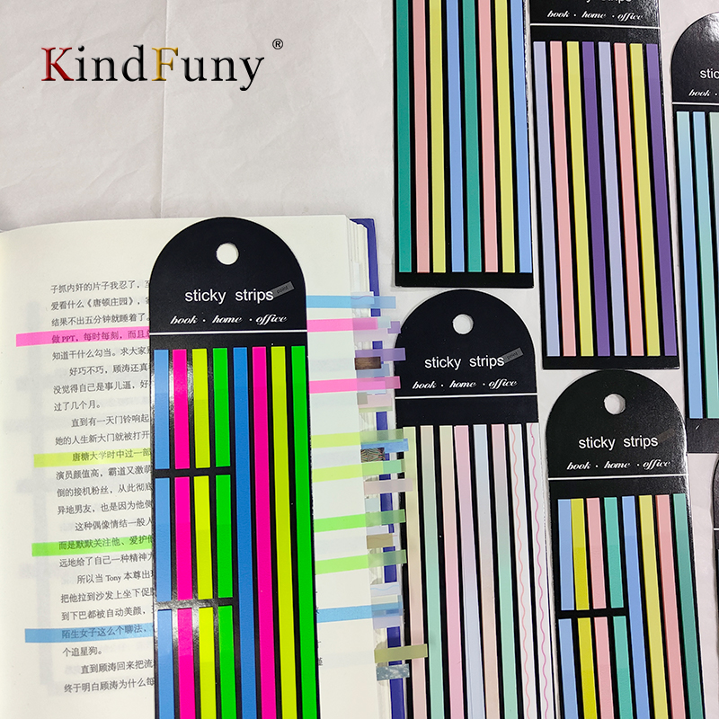 KindFuny Auto-Adesivo Transparente Sticky Notes, Leitura Anotação para Livros, Notepad Post It, Memo Pad, Tabs índice, 8 pcs