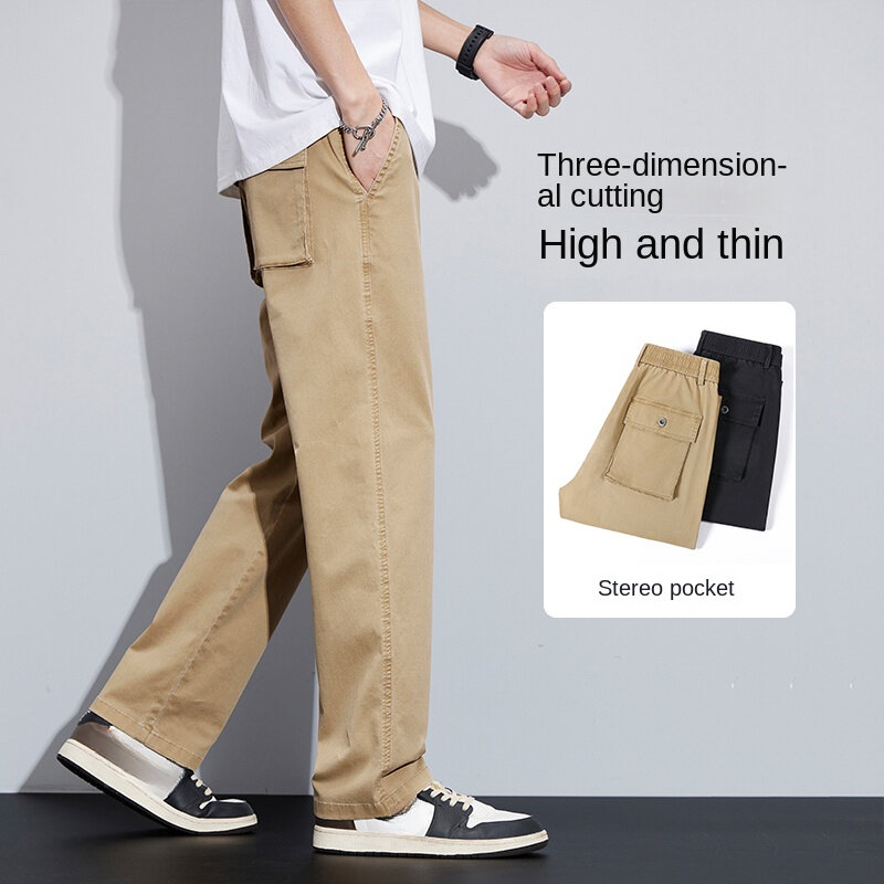 Outdoor Work Pants, Straight Leg Trousers, 97.2% Cotton, Men's Twill Pants, Breathable, Durable Casual Trousers.28-38