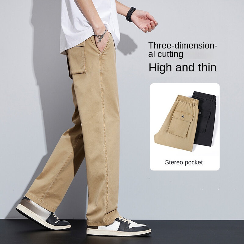 Pantalones de trabajo al aire libre para hombres, pantalones de pierna recta, 97.2% algodón, pantalones de sarga, transpirables, pantalones casuales duraderos, 28-38