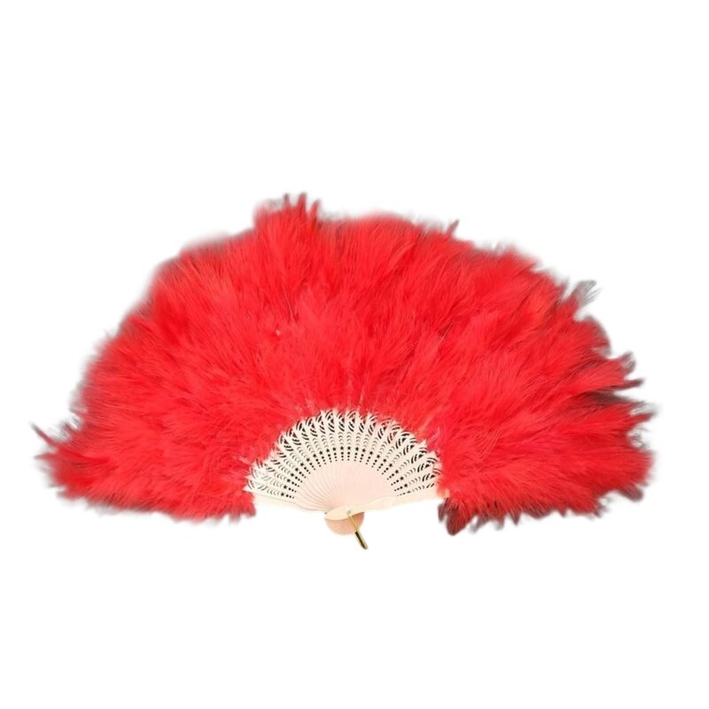 Abanicos de plumas plegables de 21 costillas y 25 costillas, accesorios de baile de escenario multifuncionales, ventilador de hadas de mano para mujer