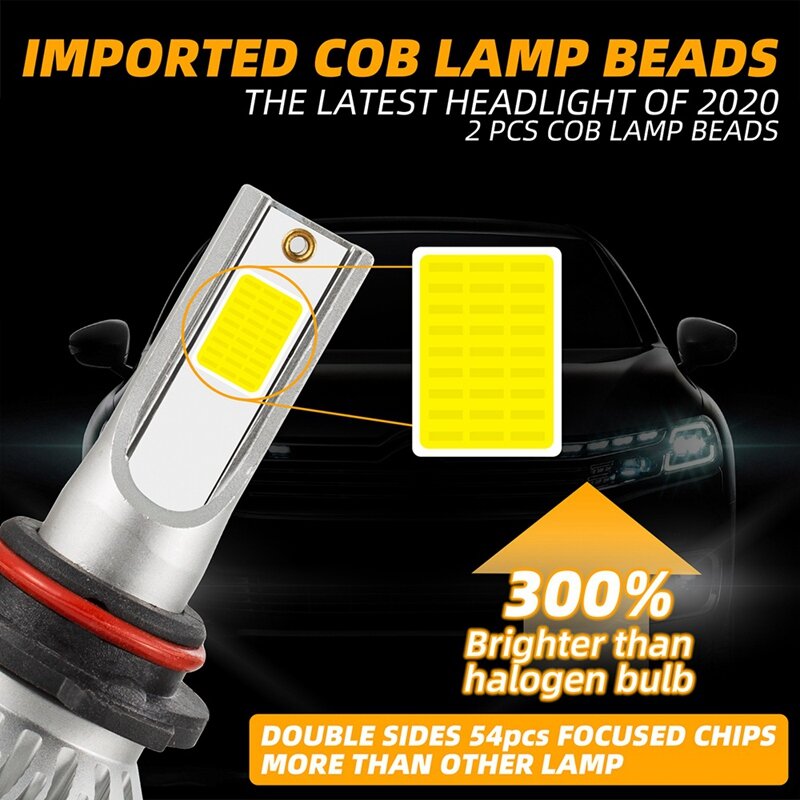 2X 9006/HB4 LED Headlight High Low Beam Kit 4000W 30000LM lampadine bianco 6500K