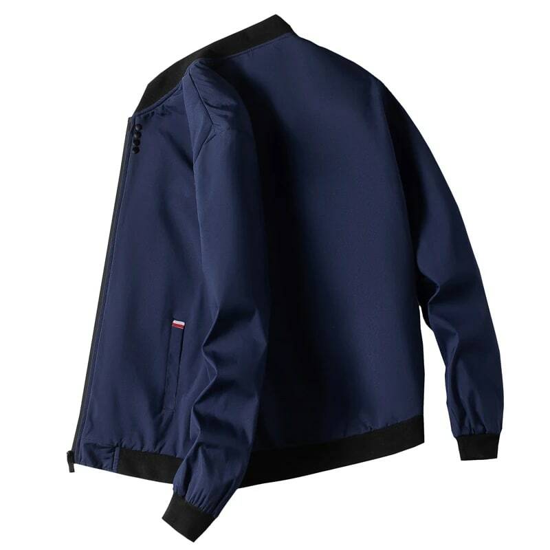 Мужская Осенняя тонкая куртка M-4XL с длинным рукавом, бейсбольная форма, ветрозащитная велосипедная куртка, однотонная Повседневная куртка на молнии
