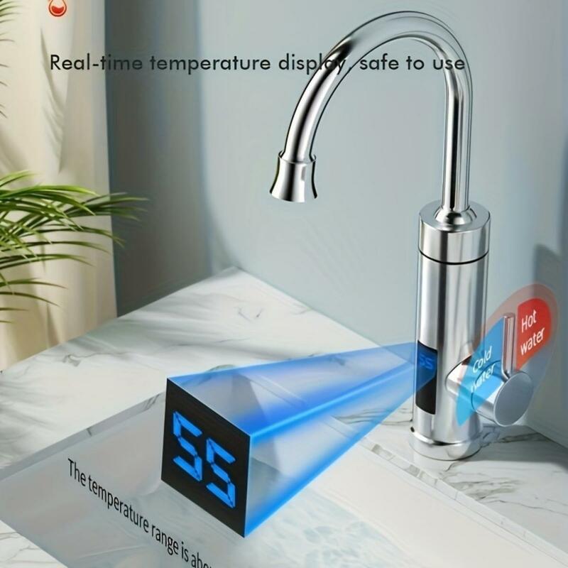 Grifo eléctrico de calefacción rápida para cocina y baño, pantalla Digital instantánea, RX-016