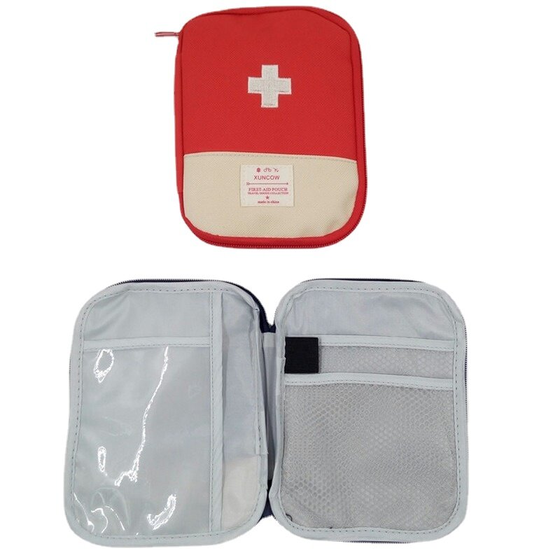 15x10,5 cm Erste-Hilfe-Kit Patches Pflaster Pillen Aufbewahrung tasche Bandagen Stoff Überleben leer Erste-Hilfe-Tasche Notfall-Kit