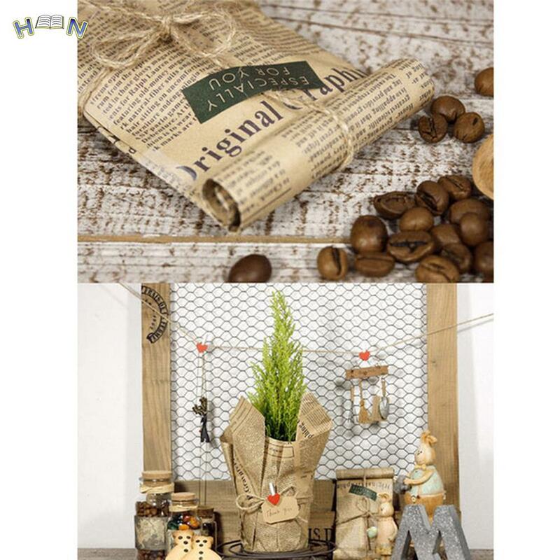 Wrapping Paper Vintage Newspaper Gift Wrap Artware Packing Package Paper Christmas Kraft Paper Book Color Accessories 52x75cm