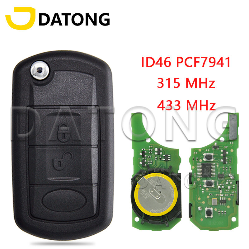 Datong World Car Remote Key Fit For Land Rover Range Rover Sport Discovery3 LR3 315Mhz 433Mhz ID46 PCF7941 Chip Replace Flip Key