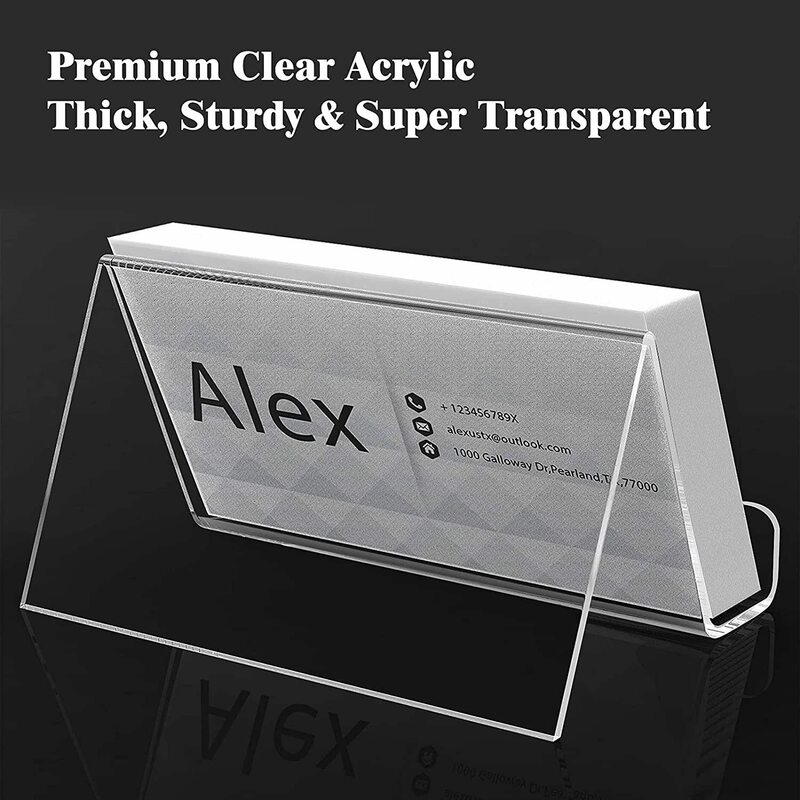 1pc transparente Acryl Desktop Visitenkarte halter Tisch Schreibtisch Regal Box Lagerung Display Stand Restaurant Bürobedarf
