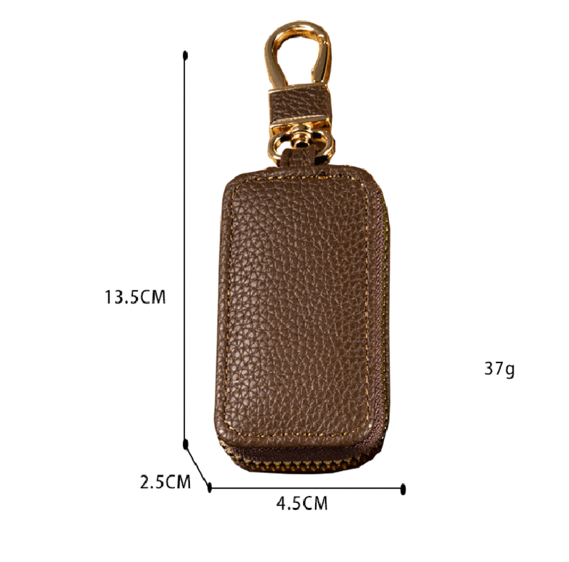 Visual Espelho-Car Key Protector Bag, Suporte de couro, Mini Key Pocket Case, retro Keyring Carteira, Zipper Bag, pingente, Auto Acessórios