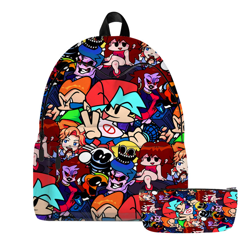 Friday Night Funkin Backpack Creative Anime Cartoon Cosplay School Bags Girls Travel Mochila Feminina Notebook Bags Pen Case