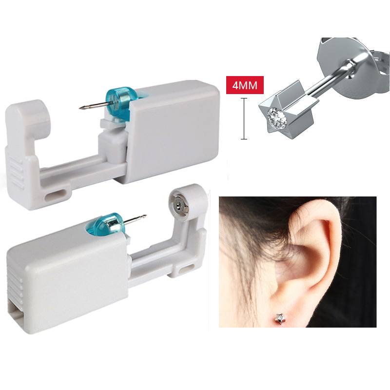 1 Stuks Wegwerp Veilige Steriele Piercing Unit Voor Edelsteen Neus Studs Piercing Gun Piercer Tool Machine Kit Oorring Stud Lichaam Sieraden