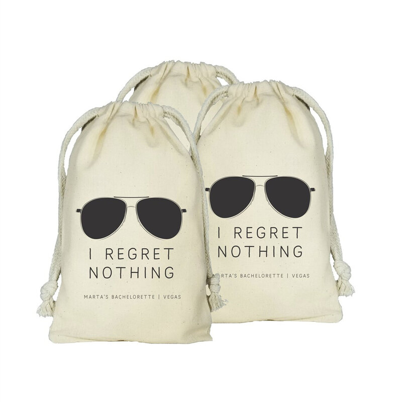 I Regret Nothing Favor Bags, No Regrets, Set of 20 Sunglasses Favor Bags, Personalized Bachelorette Favors, 40th Birthday, 30th