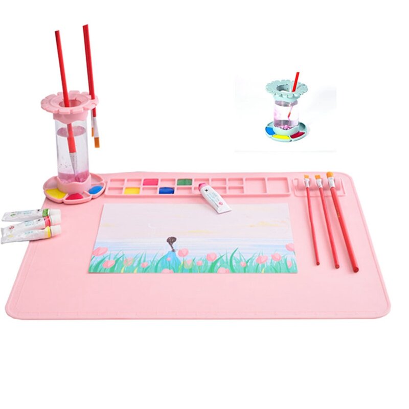 Washable Silicone Craft Graffiti Painting Mat DIY Silicone Painting Scrubbable Pigment Palette Painting Pad