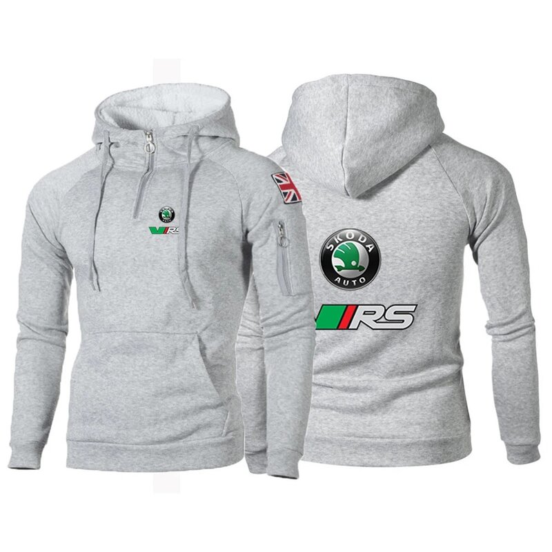 Skoda Rs Vrs Motorsport Graphicorrally Wrc Racing Men New Fashion Solid Color Print Slim Fit Casual Pullover Fitness Hoodie Tops