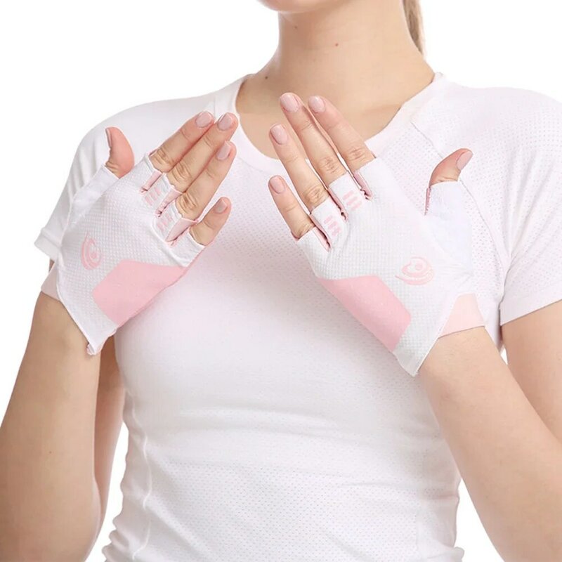 1 Pair Lightweight Breathable Fitness Gloves Palm Thickened Anti-Slip Anti-Cocoon Lifting Pull-Up Riding Half Finger Gloves