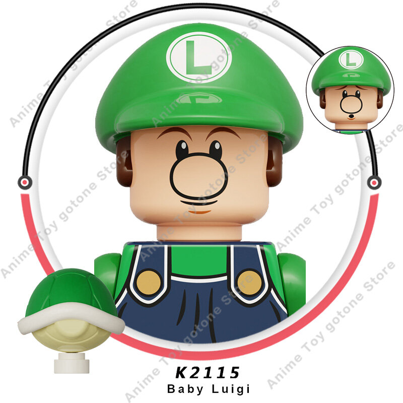 Blok bangunan Anime Super Bros Mario mainan aksi mini Luigi blok mainan bata bongkar pasang hadiah mainan untuk anak-anak KDL805