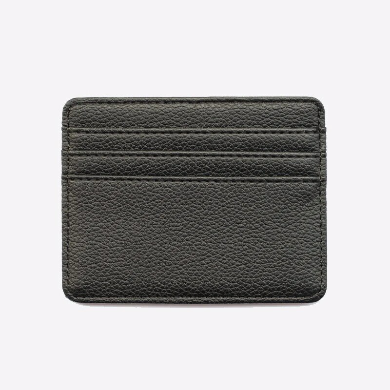 Vegan Leather Slim Titular Do Cartão Soft PU Leather Casos De Cartão De Crédito Cobre Com 6 Card Slots E 1 Slot De Mudança Iniciais Personalizadas Nome