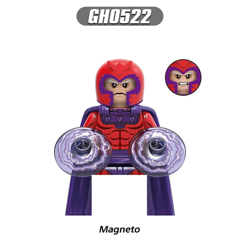Bloques de construcción de los vengadores Lobezno, juguete educativo de personaje de dibujos animados, Magneto, Storm, regalo de cumpleaños, G0166