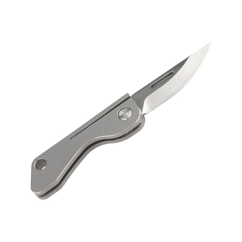 Tc4 liga de titânio mini faca dobrável edc portátil chaveiro pingente faca express desembalagem bolso faca presente ferramenta edc