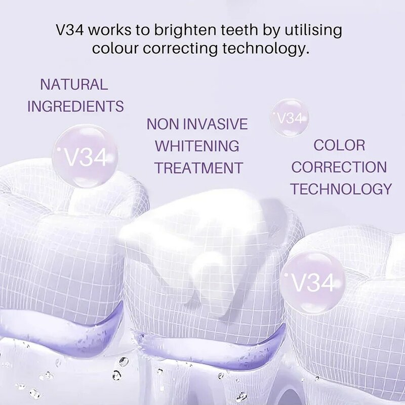 V34 Toothpaste Mousse Teeth Cleaning Whitening Toothpaste Yellow Teeth Removing Tooth Stains Oral Cleaning Hygiene New 50ml
