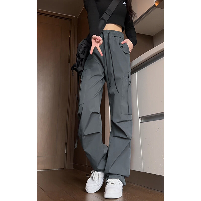 Pantalones Cargo a la moda para hombre y mujer, pantalón de chándal informal con bolsillo lateral, estilo Harem, ropa de calle masculina