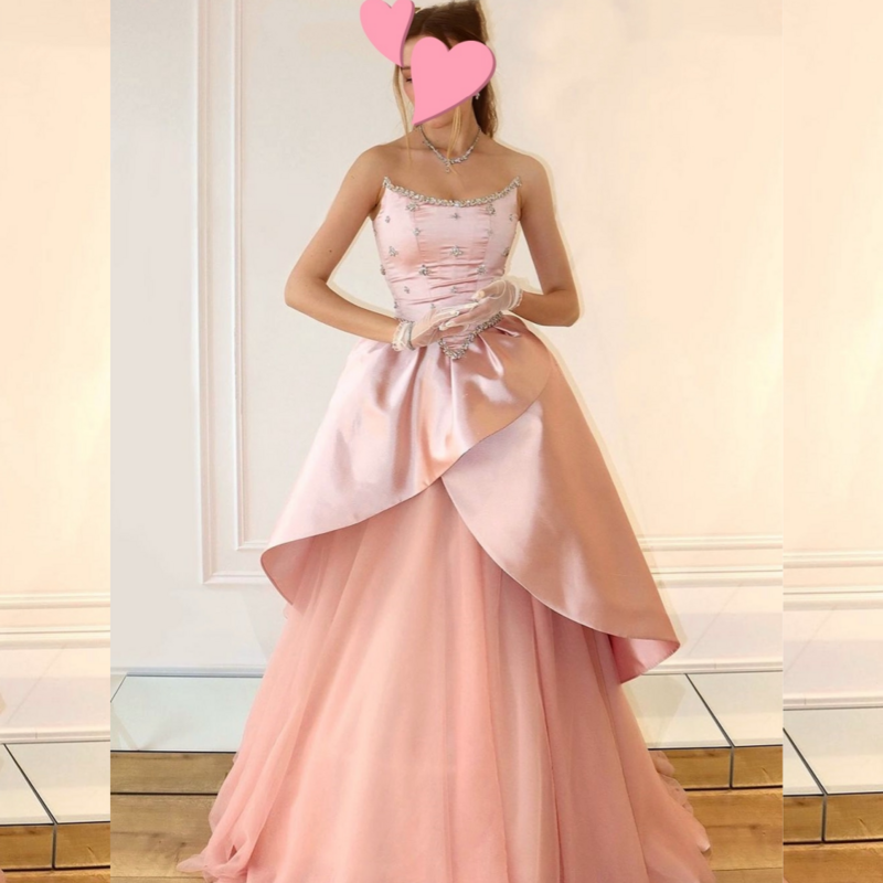 Gaun Prom gaun malam manik-manik Tulle gaun pesta Natal tertutup tanpa tali kesempatan Bespoke gaun panjang Arab Saudi