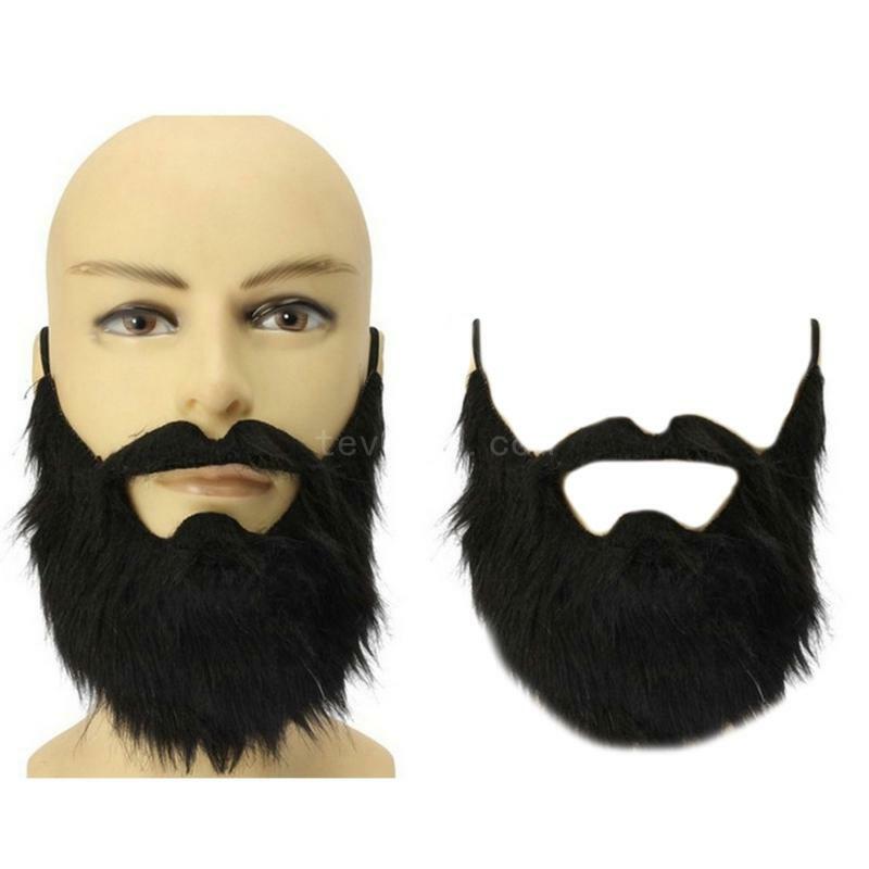 Halloween Fake Beard Funny Fake Mustaches Costume Whiskers Facial Hair Disguise Accessories with Adjustable Elastic Rope