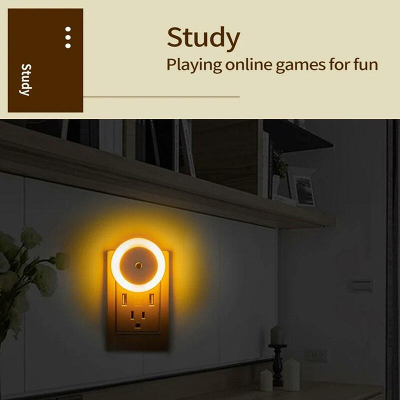 LED Round White Night Lamp Light Sensor Smart Wall Lamp For Bathroom Bedroom Home Kitchen Corridor Energy Saving UK Plug
