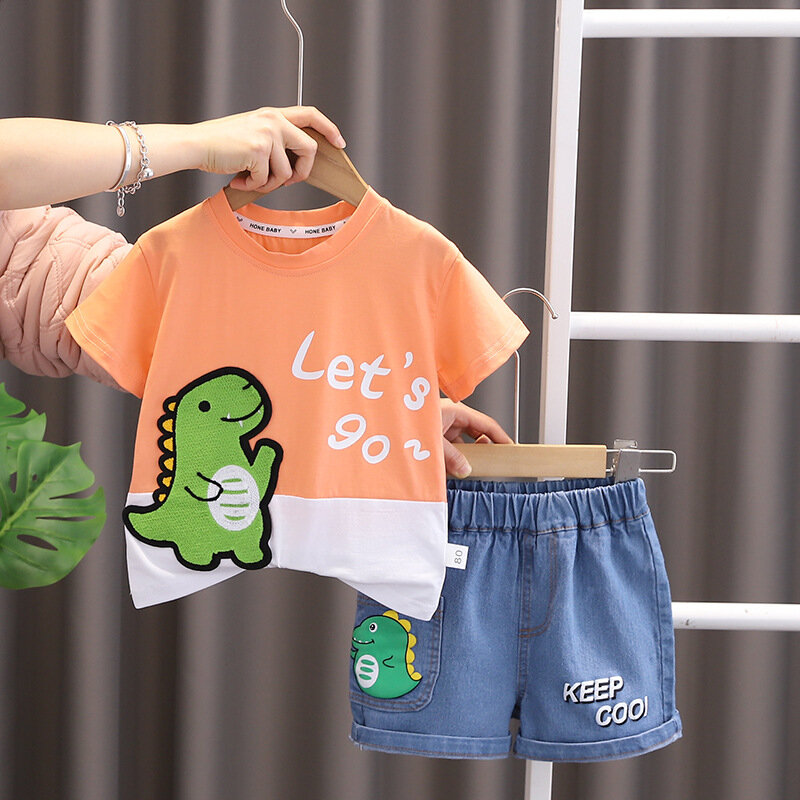 New Summer Baby Clothes Suit Children Boys T-Shirt Shorts 2Pcs/Sets Infant Girls Clothing Toddler Casual Costume Kids Tracksuits