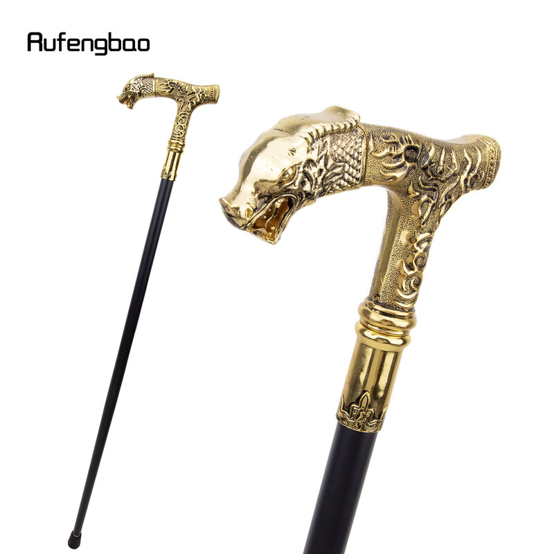 Golden Dragon Handle  Single Joint Fashion Walking Stick Decorative Vampire Cospaly Party Walking Cane Halloween Crosier 93cm