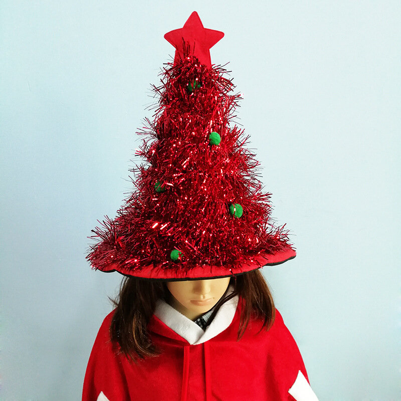 Topi LED pohon Natal dekorasi liburan topi Natal topi anak-anak hadiah Tahun Baru Noel Navidad perlengkapan pesta
