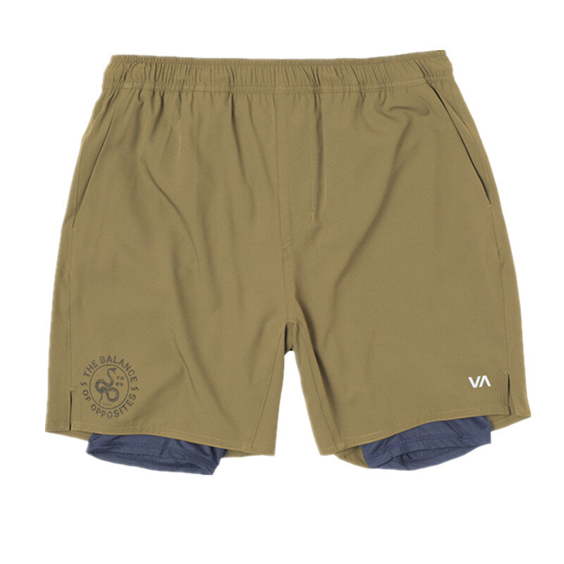 Pantalones cortos atléticos 2 en 1 para hombre, Shorts elásticos transpirables de secado rápido, cintura elástica, informales, talla europea, Verano