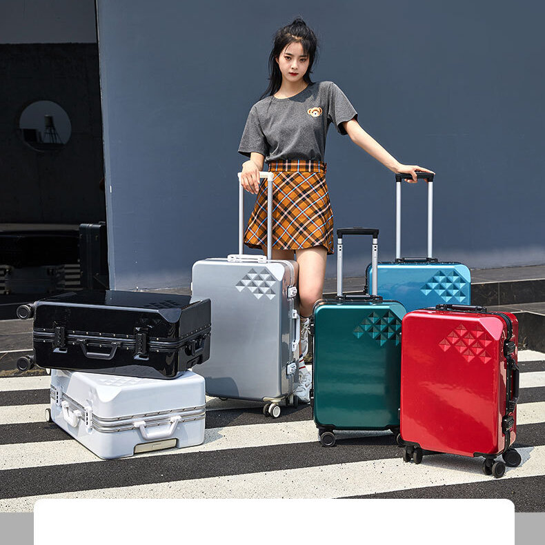 Bagaż moda aluminiowa rama pokrowiec na wózek uniwersalne koło męskie i żeńskie walizka na pokład studentka walizka