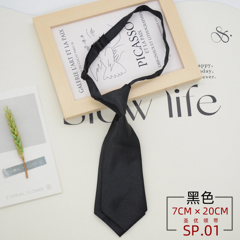JK Krawatte Frauen kurze faule Krawatten einfarbige Doppels chicht Krawatten Student College Uniform einfache Krawatte Anzug Hemd Gravatas Geschenk