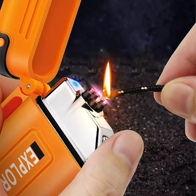 ที่จุดบุหรี่ USB ชาร์จไฟได้กันลม korek Plasma กลางแจ้งแคมป์ปิ้งไร้เปลวไฟกันน้ำ