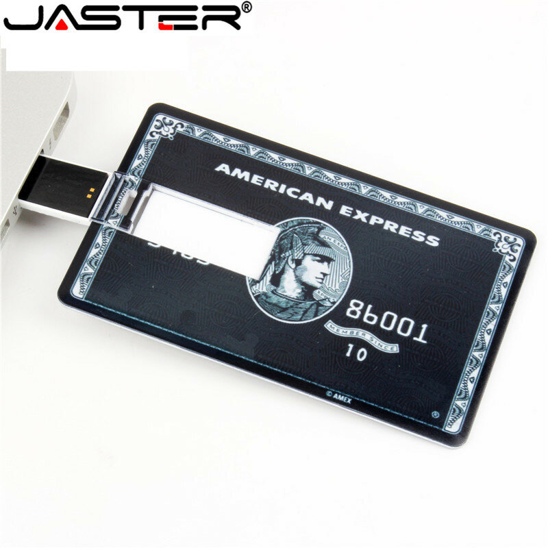JASTER Khách Hàng LOGO Chống Thấm Nước Siêu Mỏng Thẻ Tín Dụng USB 2.0 Flash Drive 32GB Bút 4G 8G 64G Thẻ Ngân Hàng Mẫu Thẻ Nhớ