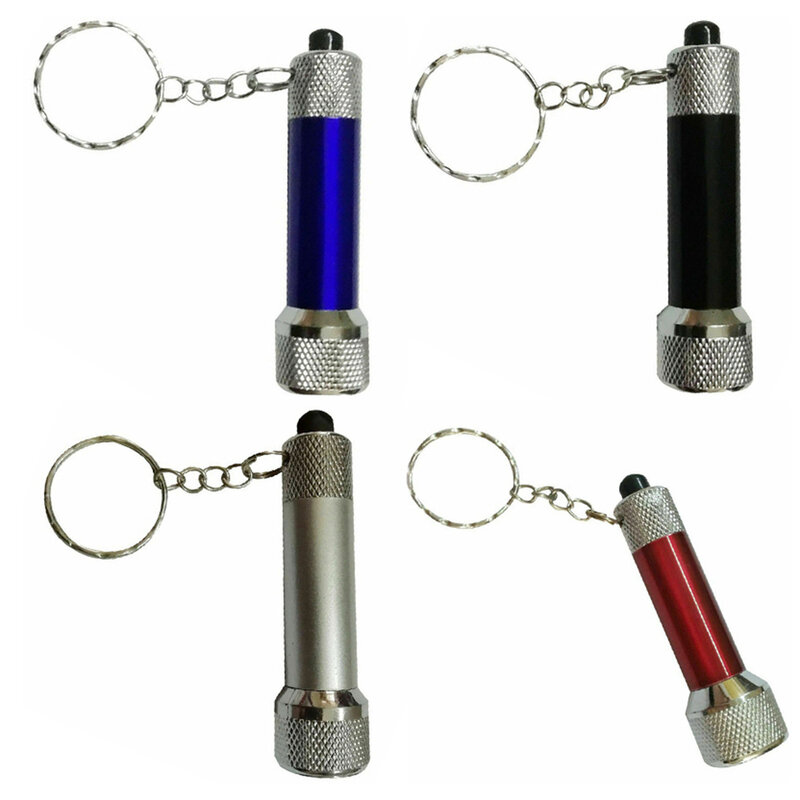 Mini Keychain Torch Lamp Built-in Button Battery LED Poket Light Flashlight with Key Buckle Outdoor Portable Emergency Lighting
