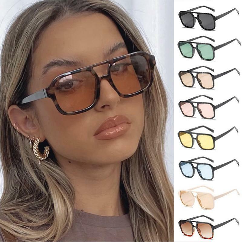 Óculos de sol duplos para homens e mulheres, óculos de sol vintage, tons exagerados femininos, oversize, Brand Designer, 2024