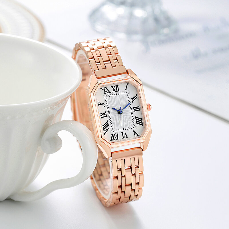 New fashion foreign trade alloy steel band steel chain watch ladies wholesale quartz watch21