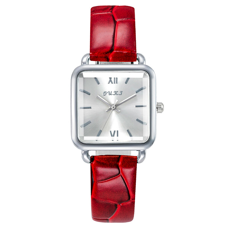 Vintage kwadratowy futerał kompaktowy zegarek z paskiem zegarek damski skórzany pasek accesorios para mujer женские часы