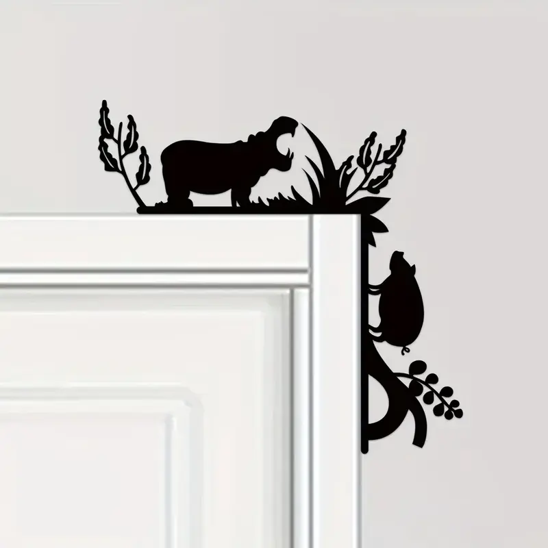 1 szt. Metalowe dekoracyjne naklejki ścienne z motywem zwierząt narożnik do drzwi z dekoracja drzwi ramą narożny wystrój domu metalowa ściana wisząca