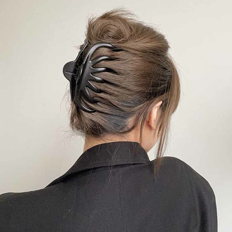 Заколка-краб Женская акриловая однотонная, элегантная зажим для волос в Корейском стиле, аксессуар на голову, 1 шт.