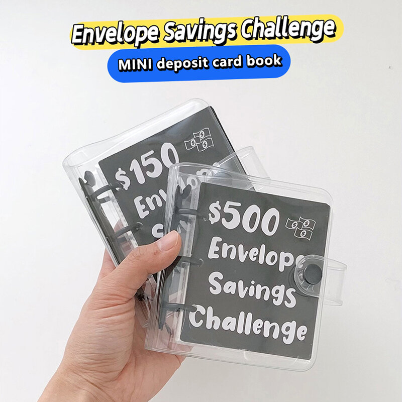 Loose-Leaf Notebook Envelope Dinheiro Saving Challenge, Pasta de dinheiro, Livro de armazenamento Orçamento, Envelope, Bolso