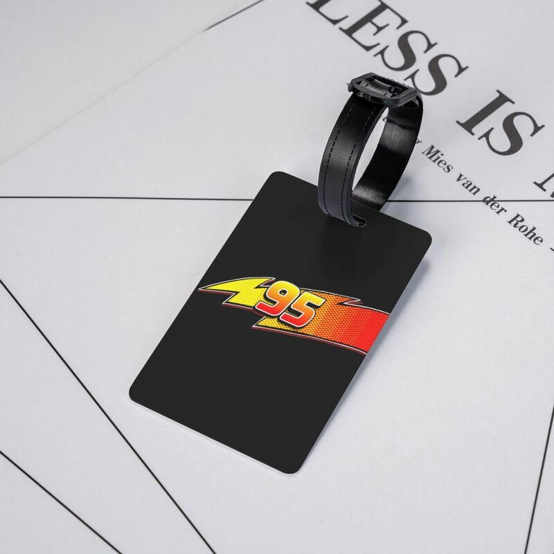Lightning McQueen ka-chow Etiqueta de equipaje para bolsa de viaje, cubierta de privacidad, etiqueta de identificación