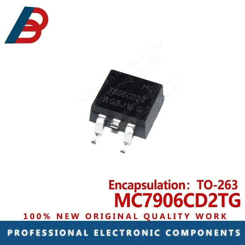 Chip regulador de três terminais, IC Patch TO-263, MC7906CD2TG 7906CD2T, 5pcs