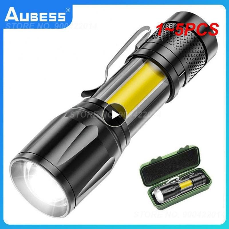 Portátil recarregável Zoom lanterna LED, XP-G Q5 lâmpada lanterna, 2000lumen, penlight ajustável, impermeável, mini, 1-5pcs