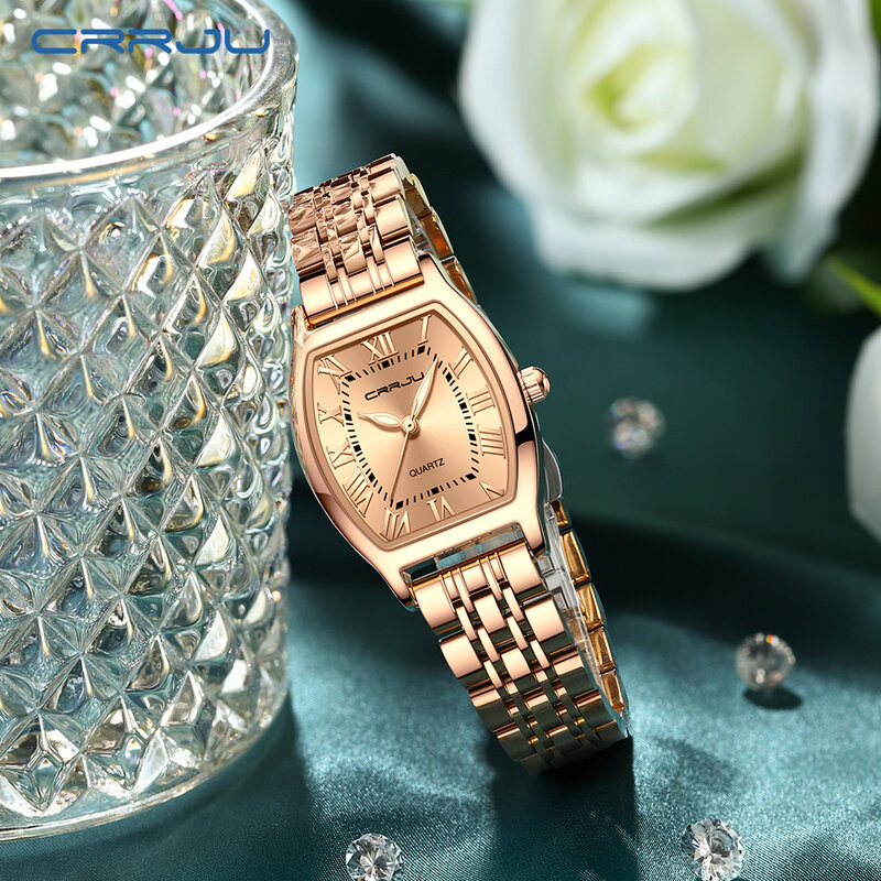 Crrju Vrouwen Horloges Creatieve Stalen Jurk Armband Dames Vierkante Waterdichte Vrouwelijke Relogio Feminin
