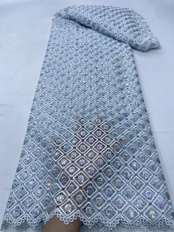 Tela de encaje nigeriano de guipur africano para mujer, bordado 2024, cordón de guipur, telas de encaje para fiesta Diy, vestido de novia, tela de costura