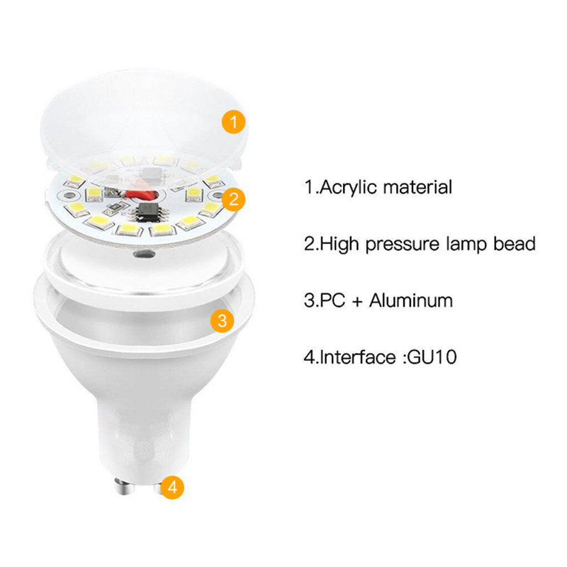 10pcs GU10 LED Spotlight Bulb LED Light Bulbs 5W/7W 220V 120 Degree Beam Angle High Lumen Bombillas LED Lamp