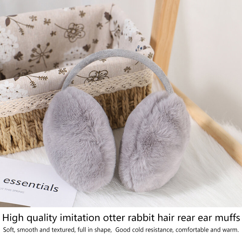 1pcs Plush Winter Warm Ear Muffs Cover Fluffy Burger Shape Earcap For Unisex Earflap Outdoor Cold Protection Earmuffs Ear Cover
