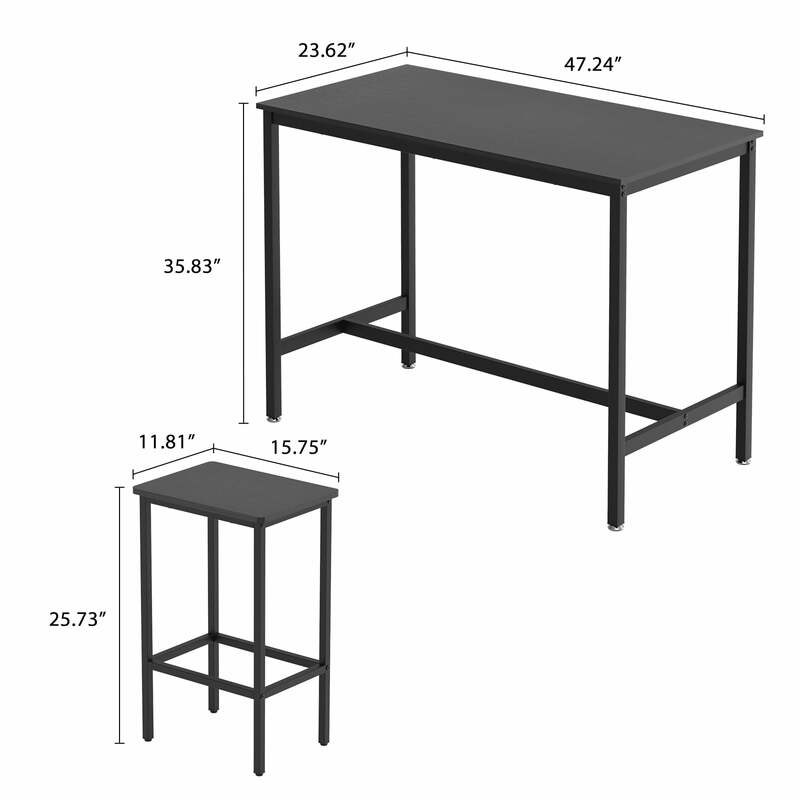 ชุดโต๊ะบาร์3ชิ้นและเก้าอี้2ตัวชุดโต๊ะทานข้าวสูง